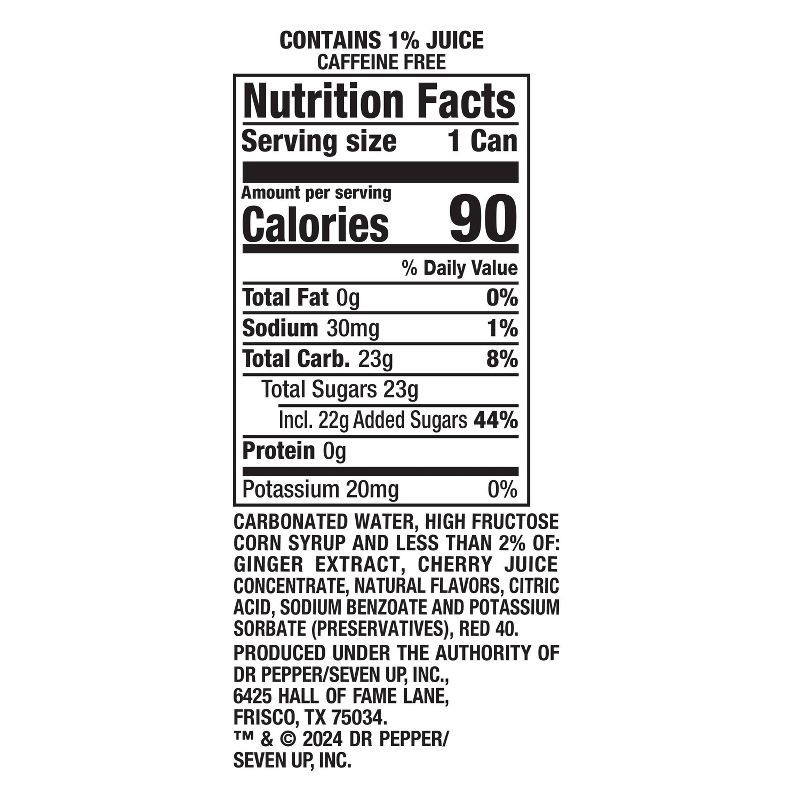 slide 7 of 7, Canada Dry Fruit Splash Cherry Soda - 10pk/7.5 fl oz Mini Cans, 10 ct; 7.5 fl oz