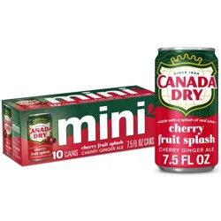 Canada Dry Fruit Splash Cherry Soda - 10pk/7.5 fl oz Mini Cans