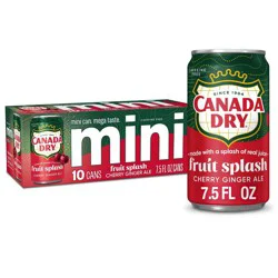 Canada Dry Fruit Splash Cherry Soda - 10pk/7.5 fl oz Mini Cans