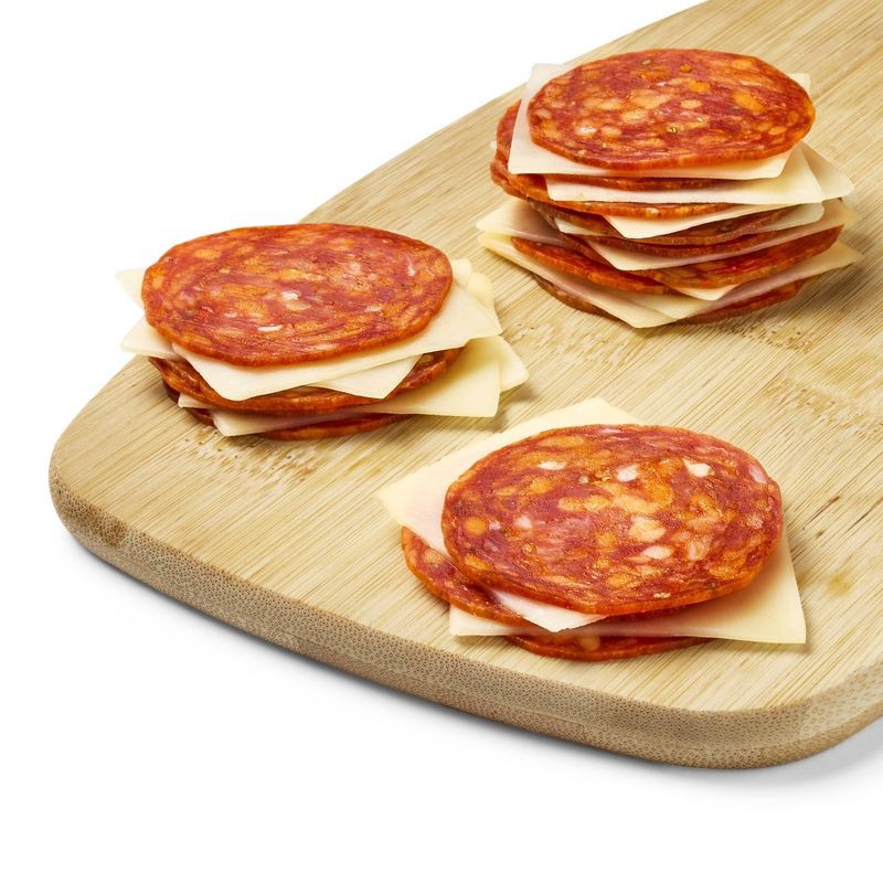 slide 3 of 4, Uncured Pepperoni and Mozzarella Cheese Snacker 2.5oz - Good & Gather™, 2.5 oz