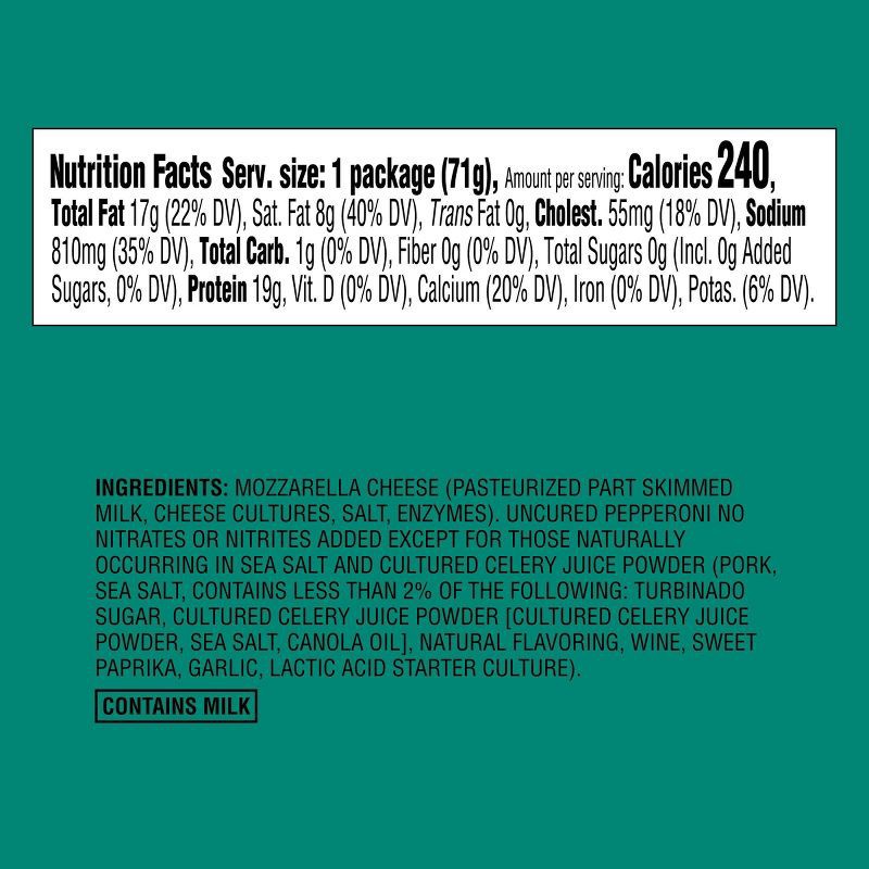 slide 4 of 4, Uncured Pepperoni and Mozzarella Cheese Snacker 2.5oz - Good & Gather™, 2.5 oz