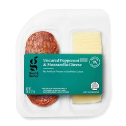 Uncured Pepperoni and Mozzarella Cheese Snacker 2.5oz - Good & Gather™