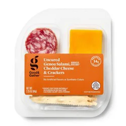Uncured Genoa Salami, Cheddar Cheese & Crackers Snacker 2.25oz - Good & Gather™