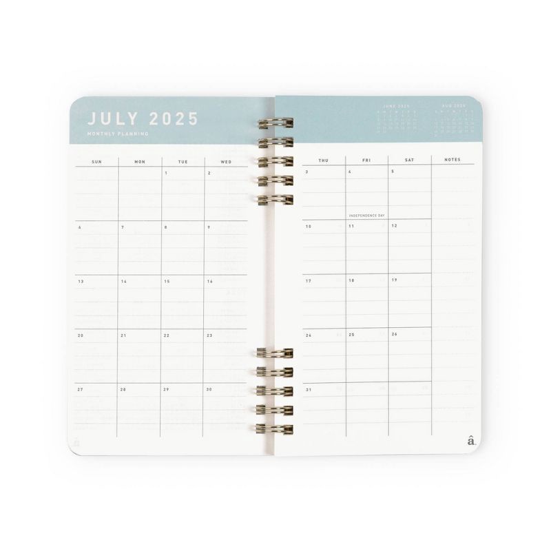 slide 6 of 10, Altitude Supplies 3.625"x6.25" Monthly Planner, July 2025 to June 2026, Seafoam Blue, 1 ct