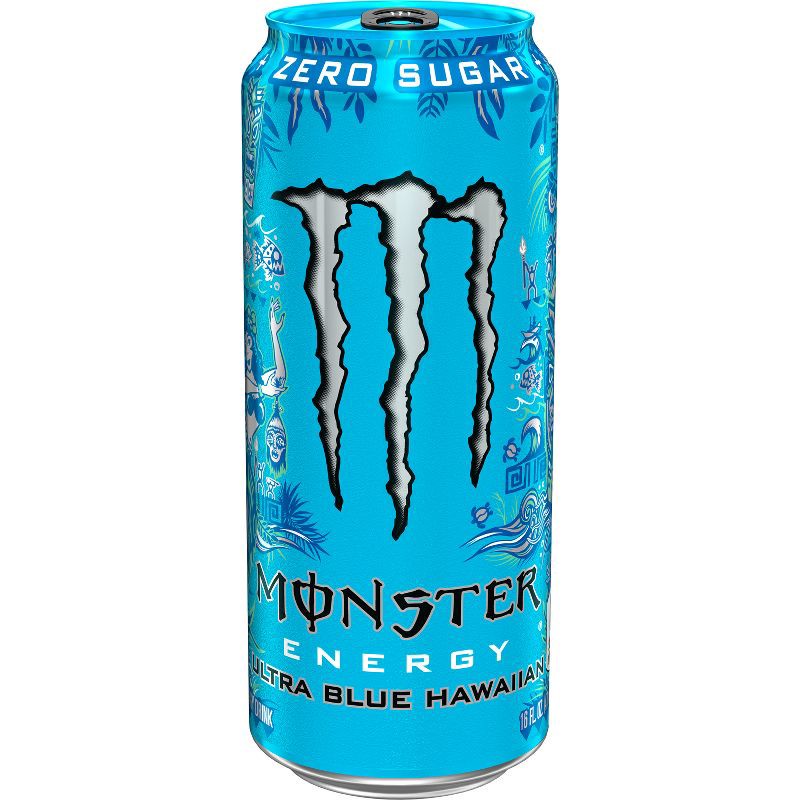 slide 7 of 8, Monster Energy Monster Ultra Blue Hawaiian Sugar Free Energy Drink - 16 fl oz Can, 16 fl oz