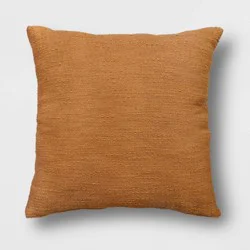 Oversized Square Cotton Boucle Reversible Throw Pillow with Linen Caramel - Threshold™