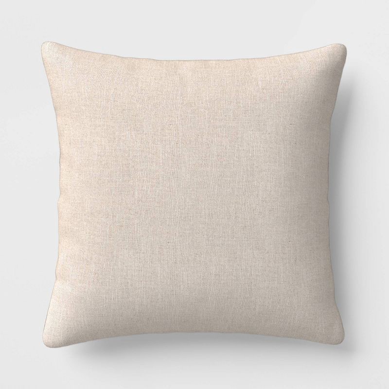 slide 3 of 5, Oversized Square Cotton Boucle Reversible Throw Pillow with Linen Gray - Threshold™, 1 ct