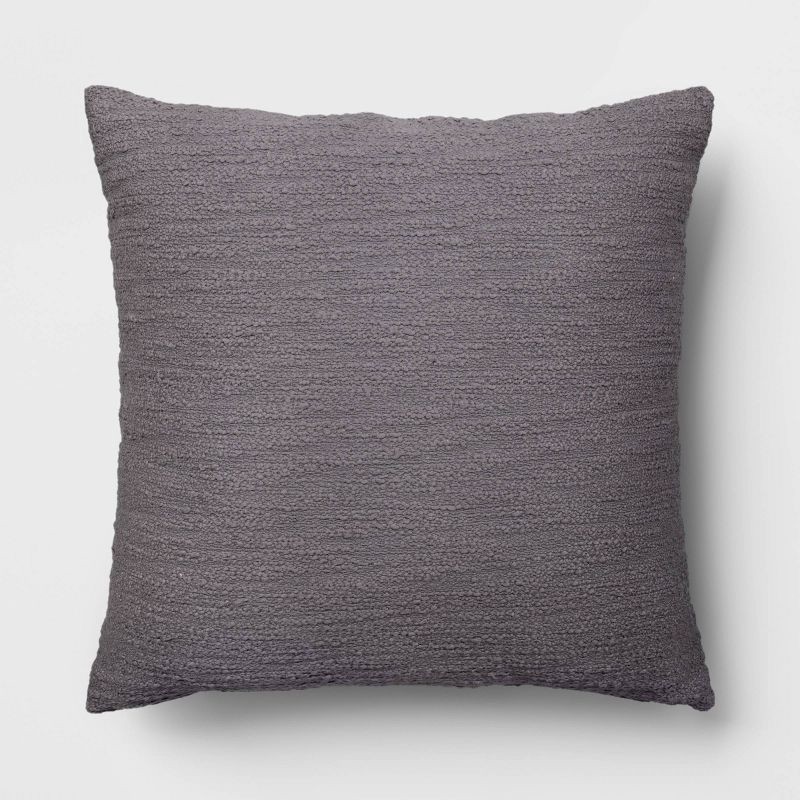 slide 1 of 5, Oversized Square Cotton Boucle Reversible Throw Pillow with Linen Gray - Threshold™, 1 ct