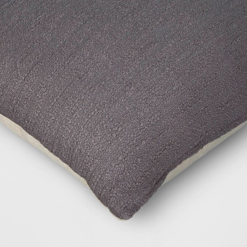slide 5 of 5, Oversized Square Cotton Boucle Reversible Throw Pillow with Linen Gray - Threshold™, 1 ct