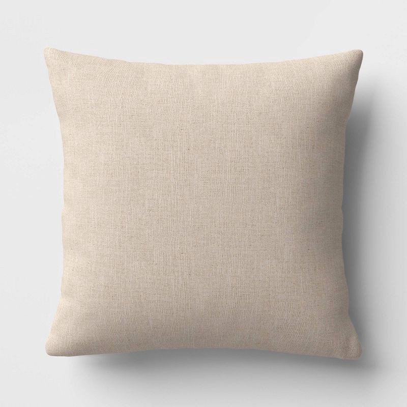 slide 3 of 5, Oversized Square Cotton Boucle Reversible Throw Pillow with Linen Ivory - Threshold™, 1 ct