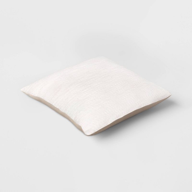 slide 4 of 5, Oversized Square Cotton Boucle Reversible Throw Pillow with Linen Ivory - Threshold™, 1 ct