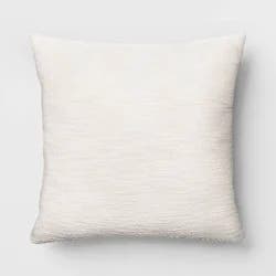 Oversized Square Cotton Boucle Reversible Throw Pillow with Linen Ivory - Threshold™