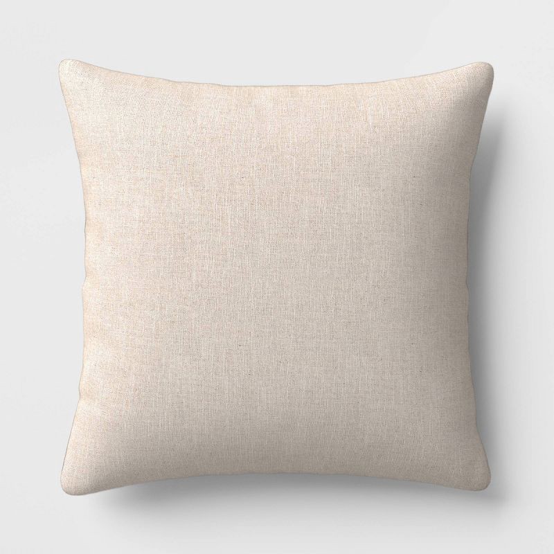 slide 3 of 5, Oversized Square Cotton Boucle Reversible Throw Pillow with Linen Light Washed Green - Threshold™, 1 ct