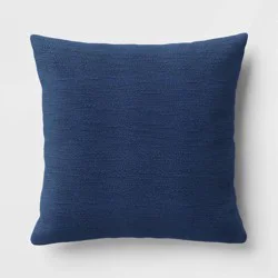 Oversized Square Cotton Boucle Reversible Throw Pillow with Linen Blue - Threshold™