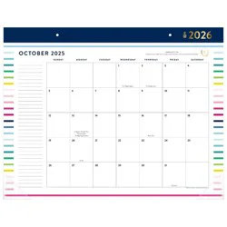 AT-A-GLANCE Emily Ley 2025-2026 22&quot;x17.125&quot; Monthly Desk Pad Happy Stripe