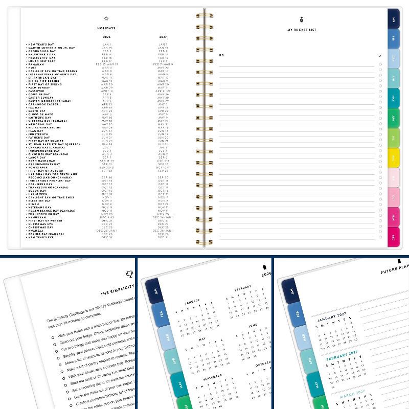 slide 3 of 8, AT-A-GLANCE Emily Ley Large 2025-2026 Weekly/Monthly 11"x9.375" Printed Poly Happy Stripe, 1 ct