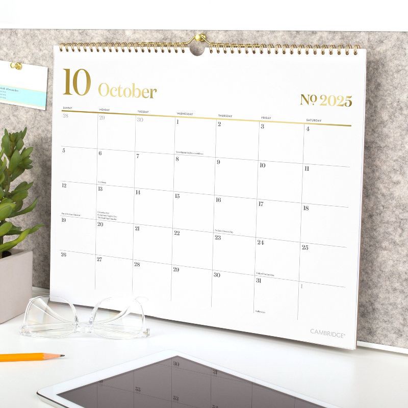 slide 4 of 6, Cambridge 2025-2026 11.875"x14.875" Workstyle Wall Calendar, 1 ct