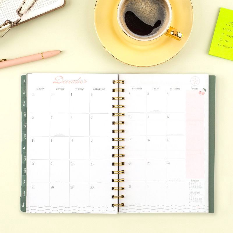 slide 3 of 9, Cambridge 2026 Weekly/Monthly Cherrywood Lane Small Green Floral, 1 ct