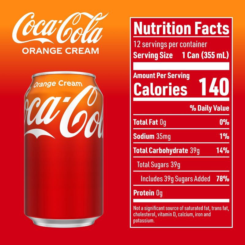 slide 8 of 8, Coca-Cola Orange Cream Soda - 12pk/12 fl oz Cans, 12 ct; 12 fl oz