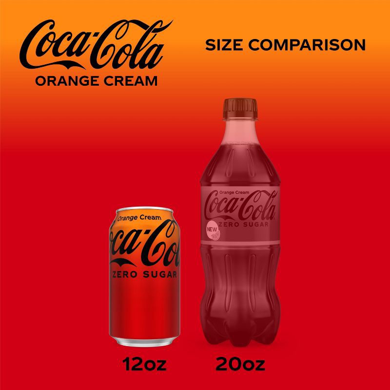 slide 5 of 8, Coca-Cola Zero Sugar Orange Cream Soda - 12pk/12 fl oz Cans, 12 ct; 12 fl oz