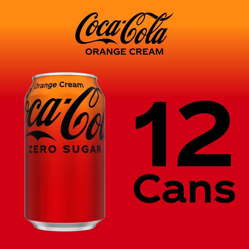 slide 6 of 8, Coca-Cola Zero Sugar Orange Cream Soda - 12pk/12 fl oz Cans, 12 ct; 12 fl oz