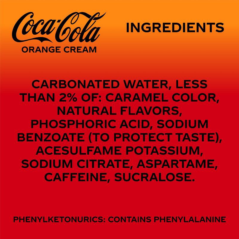 slide 7 of 8, Coca-Cola Zero Sugar Orange Cream Soda - 12pk/12 fl oz Cans, 12 ct; 12 fl oz
