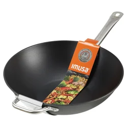Imusa Light Cast Iron Saute Wok, 14 in