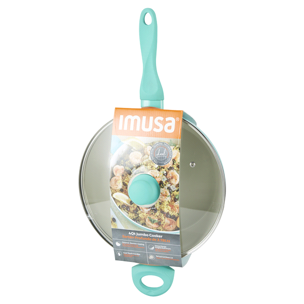 slide 6 of 29, IMUSA USA IMU-30053 Forged Teal Jumbo Cooker with Ceramic Nonstick, 4 qt