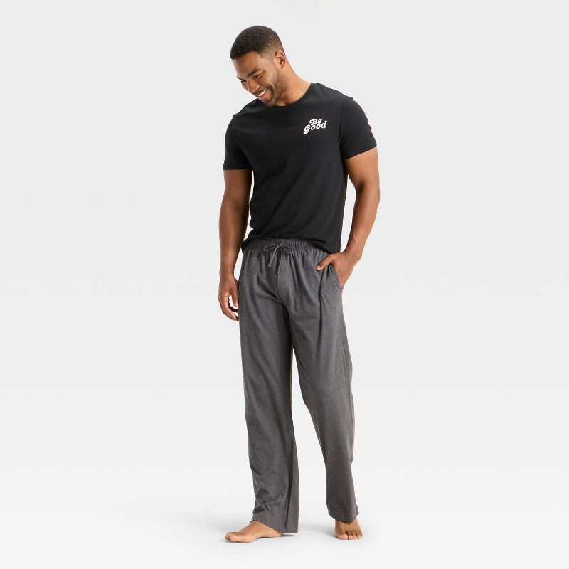 slide 1 of 3, Men's Be Good Short Sleeve Pajama Set - Goodfellow & Co™ Black L, 1 ct