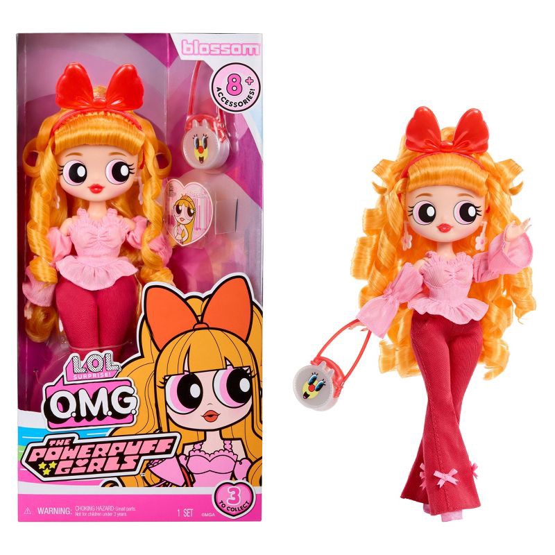 slide 1 of 5, L.O.L. Surprise! OMG The Powerpuff Girls Doll - Blossom: Curly Orange Hair, Articulated Fashion Figure, Removable Clothes, 1 ct