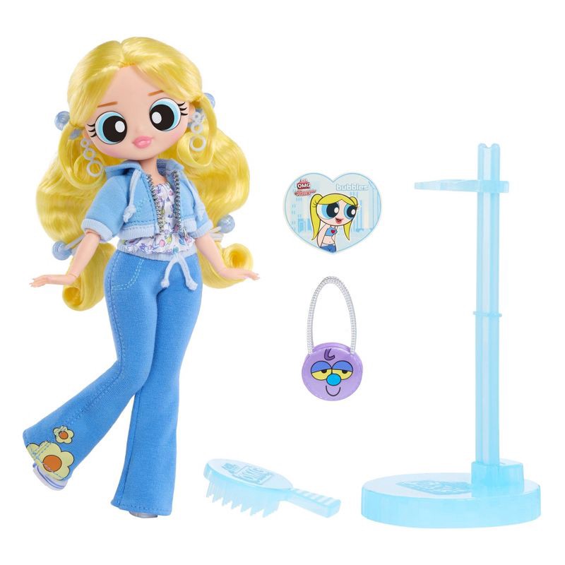 slide 2 of 7, L.O.L. Surprise! OMG The Powerpuff Girls Doll - Bubbles: Fashion Figure, Removable Outfit, Articulated, Accessories Included, 1 ct