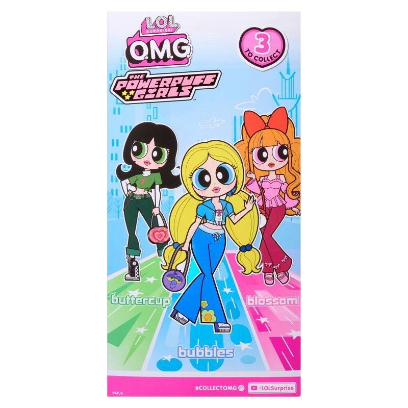 slide 7 of 7, L.O.L. Surprise! OMG The Powerpuff Girls Doll - Bubbles: Fashion Figure, Removable Outfit, Articulated, Accessories Included, 1 ct