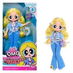 L.O.L. Surprise! OMG The Powerpuff Girls Doll - Bubbles: Fashion Figure, Removable Outfit, Articulated, Accessories Included