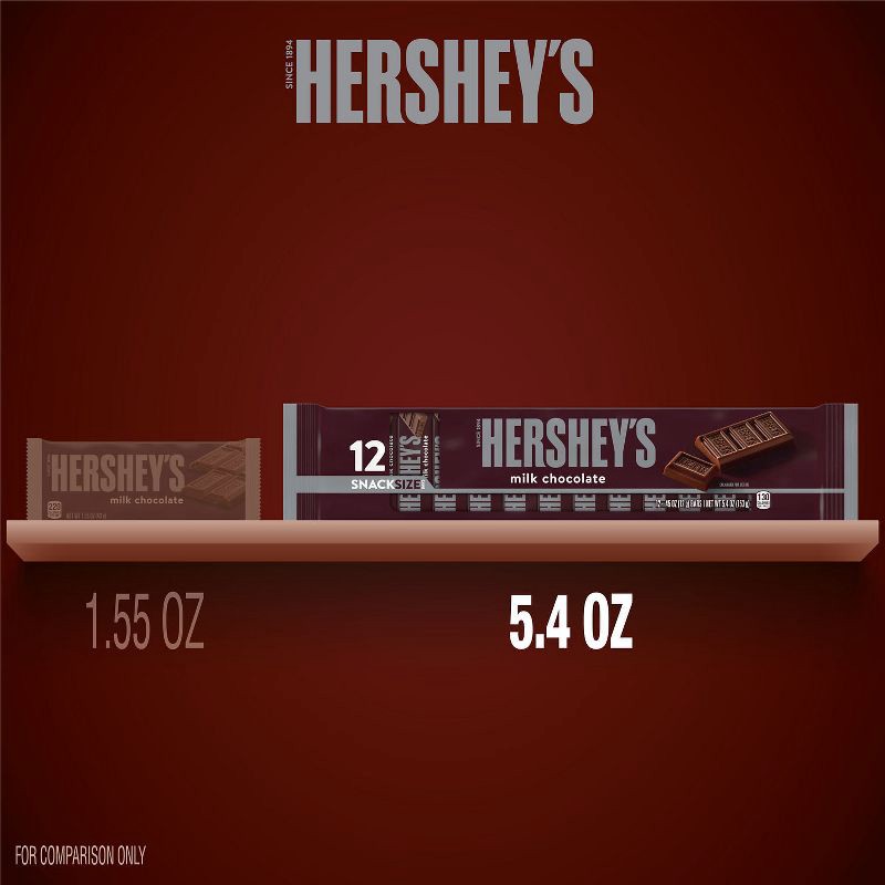 slide 7 of 7, Hershey's Milk Chocolate Snack Size Candy Bars - 5.4oz/12ct, 5.4 oz, 12 ct