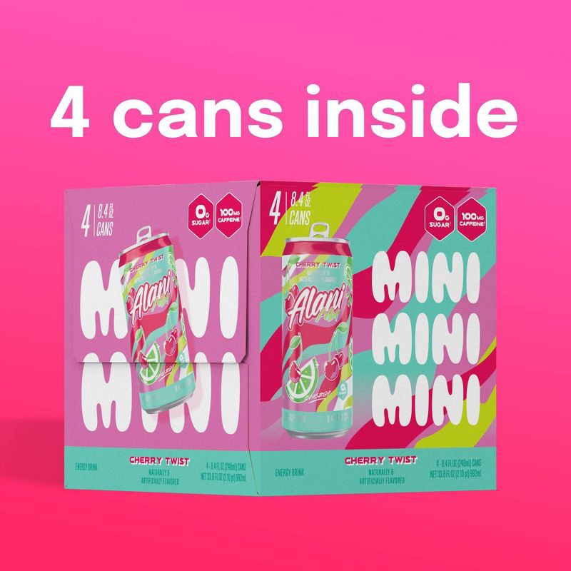 slide 3 of 3, Alani Nu Cherry Twist Energy Drink - 4pk/8.4 fl oz Cans, 4 ct; 8.4 fl oz