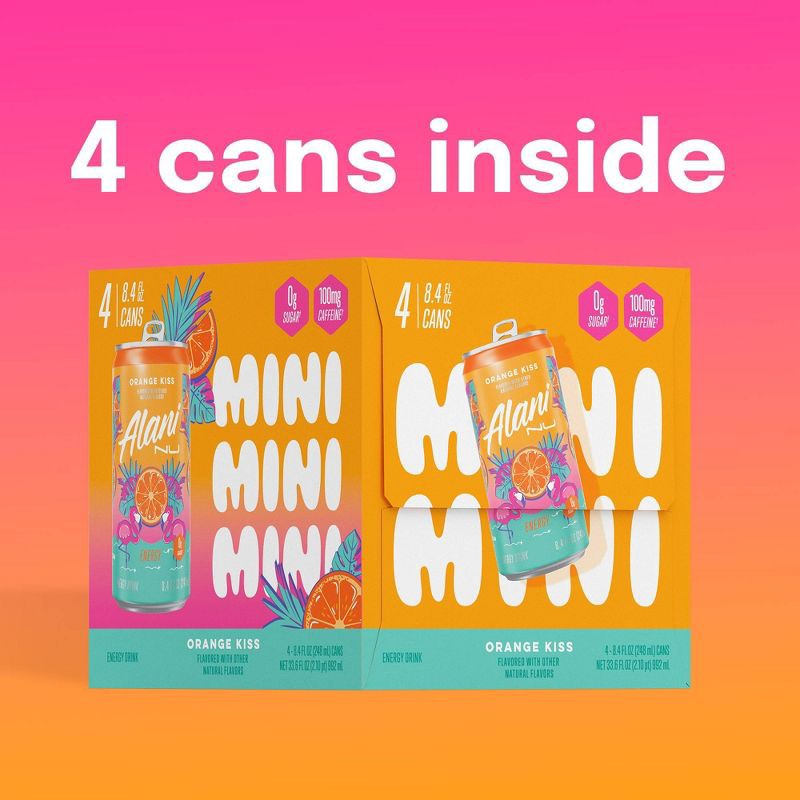 slide 3 of 5, Alani Nu Orange Kiss Energy Drink - 4pk/8.4 fl oz Cans, 4 ct; 8.4 fl oz