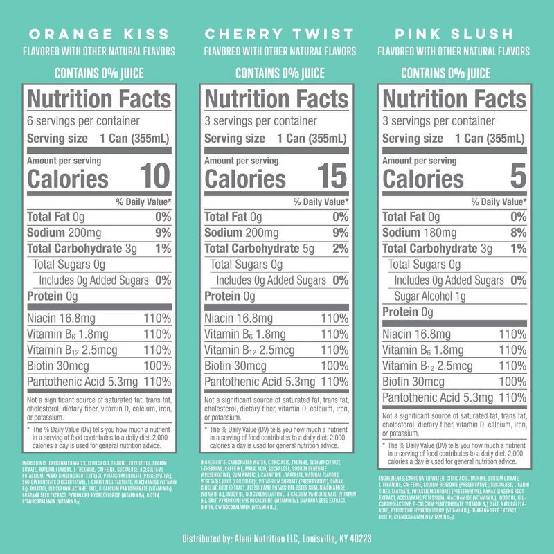slide 2 of 3, Alani Nu Variety Pack Energy Drink (Cherry Twist, Orange Kiss, Pink Slush) - 12pk/12 fl oz Cans, 12 ct; 12 fl oz