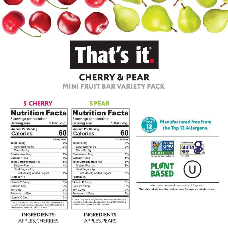 slide 4 of 7, That's it. Cherry and Pear Mini Snack Bars Variety Pack - 7oz/10ct, 10 ct; 7 oz