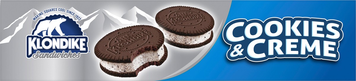 slide 2 of 9, Klondike Frozen Dairy Dessert Sandwiches Cookies and Creme, 4 fl oz, 4 Count, 4 ct