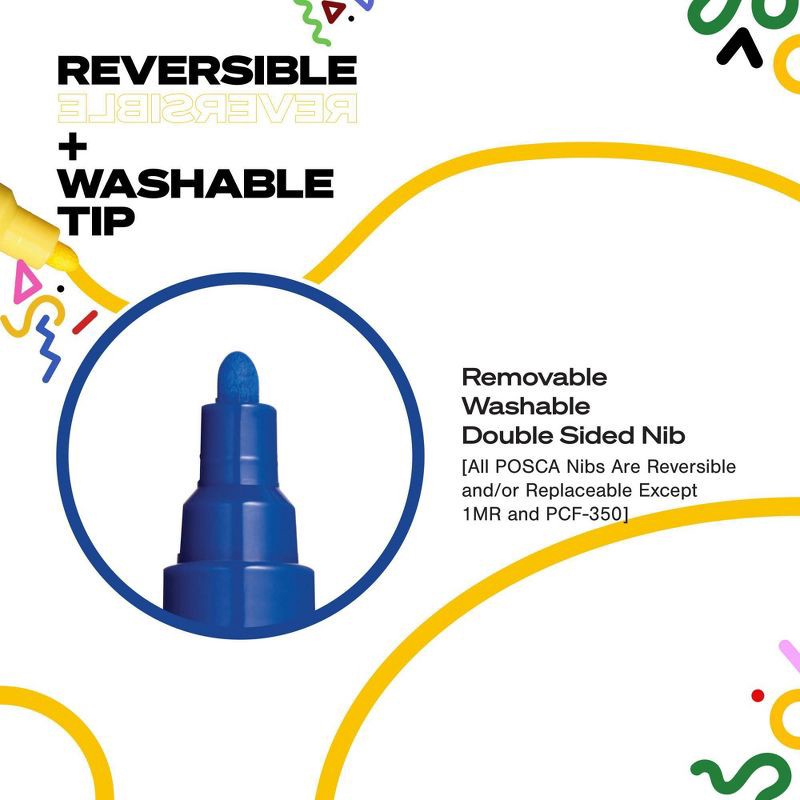 slide 6 of 7, uniball POSCA 8pk PC-5M Water Based Paint Markers Medium Tip 1.8-2.5mm Dark Colors, 8 ct