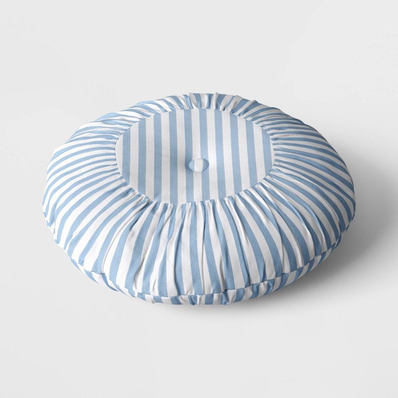slide 3 of 4, Round Stripe Pillow blue/white - Threshold™, 1 ct