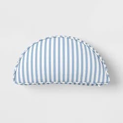 Half Moon Shaped Round Stripe Pillow Blue/White - Threshold™