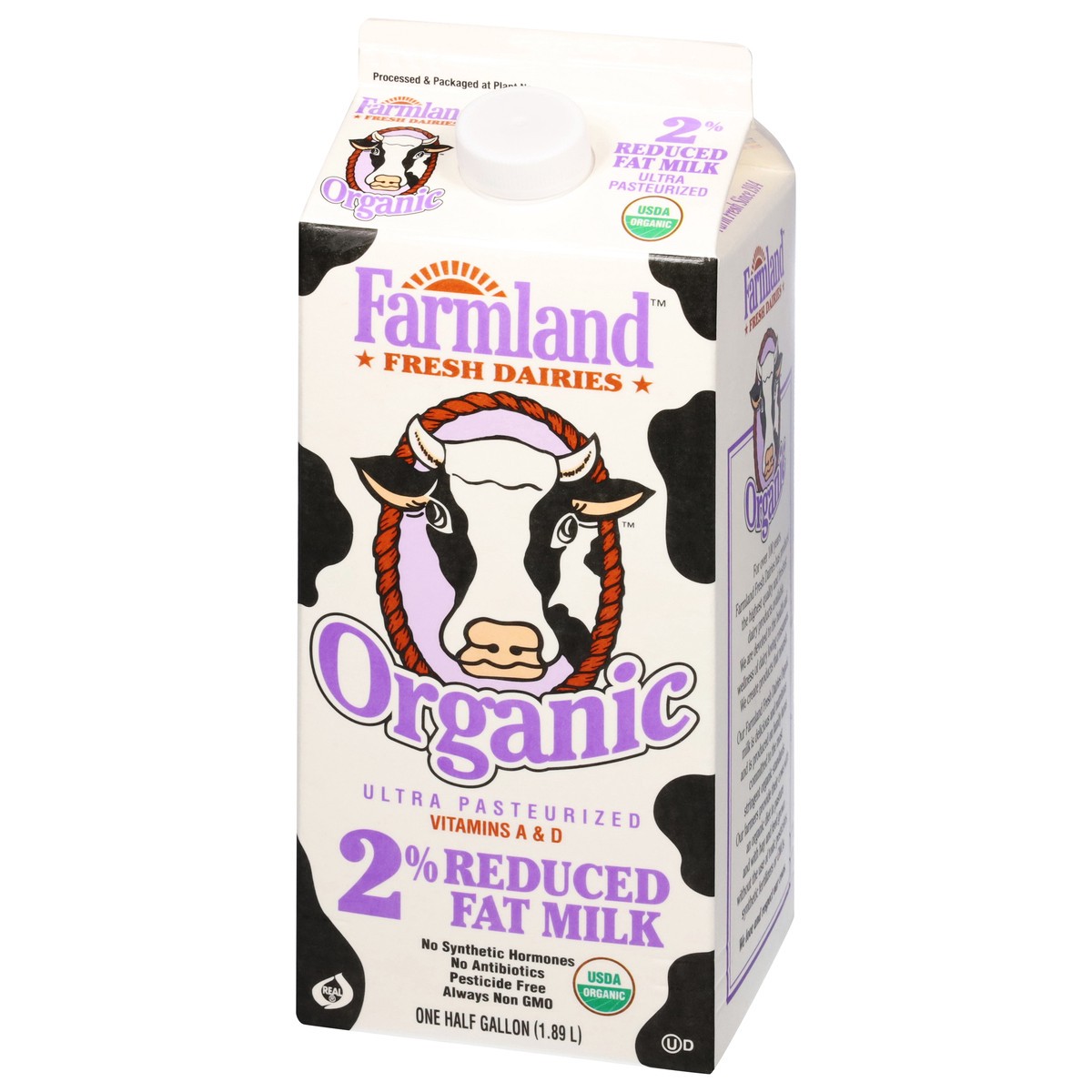 slide 6 of 14, Farmland 2% Reduced Fat Organic Milk 0.5 gal, 1/2 gal