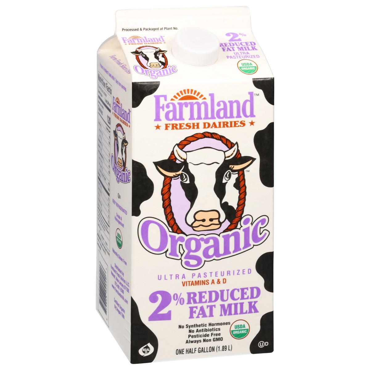 slide 9 of 14, Farmland 2% Reduced Fat Organic Milk 0.5 gal, 1/2 gal