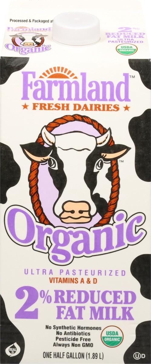 slide 11 of 14, Farmland 2% Reduced Fat Organic Milk 0.5 gal, 1/2 gal