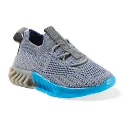 Lullaby Lane Boy's Prewalk Knit Bungee Sneakers, Grey, Size 3