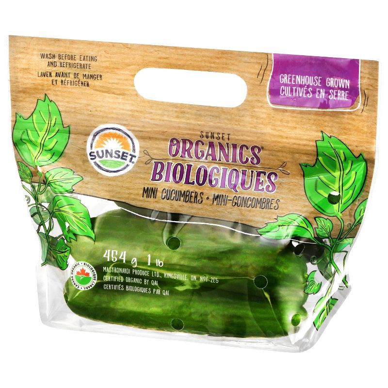 slide 3 of 7, Fresh SUNSET Organic Mini Cucumbers - 1lb, 1 lb