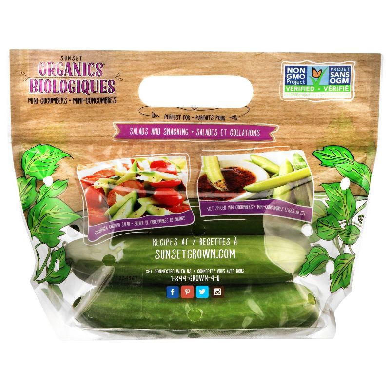 slide 6 of 7, Fresh SUNSET Organic Mini Cucumbers - 1lb, 1 lb