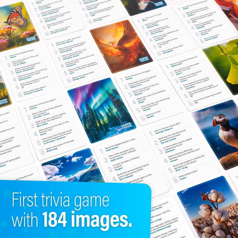 slide 5 of 7, The World Game Super Trivia - Trivia Game for Adults with 1100 Questions: Memory Skills, 2-6 Players, 30-40 Min Play, 1 ct