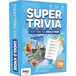 The World Game Super Trivia - Trivia Game for Adults with 1100 Questions: Memory Skills, 2-6 Players, 30-40 Min Play